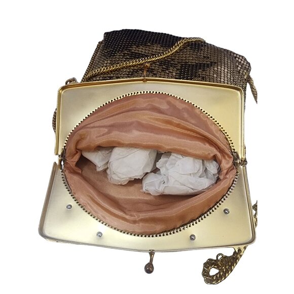 Vintage Rare NOS Whiting & Davis Face Flower Mesh Shoulder Bag in Original Box - Picture 5 of 10